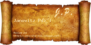 Janovitz Pál névjegykártya